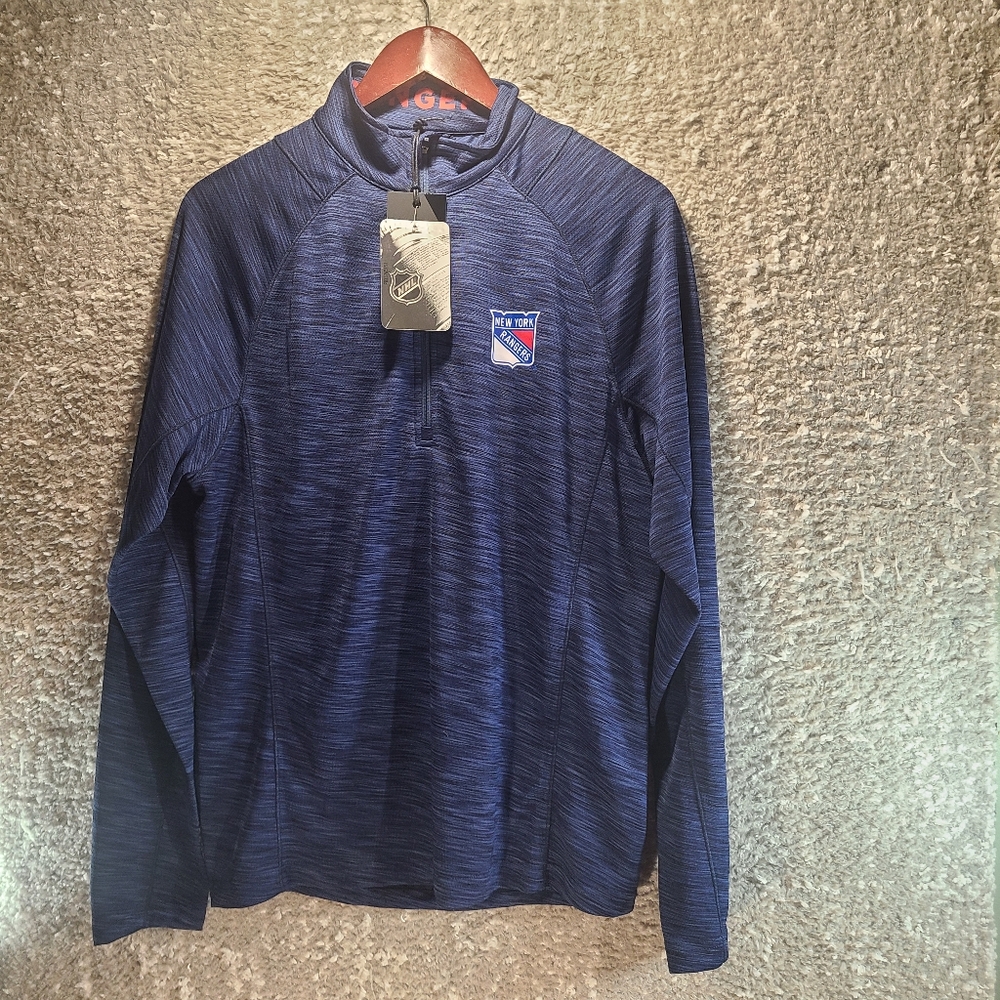 New York Rangers Men’s Blue 1/4‎ Zip Pullover Size Small Levelwear Polyester NWT